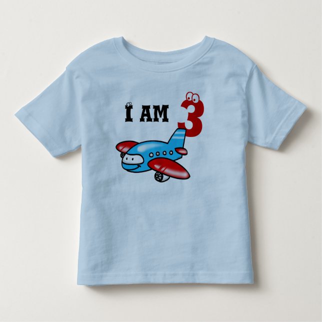 T-shirt Pour Les Tous Petits cadeau garçon de 3e anniversaire ( avion ) (Devant)