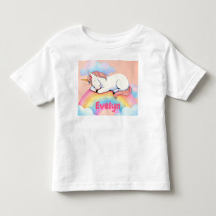 T-shirt Pour Les Tous Petits Cadeau licorne personnalisé, aquarelles,