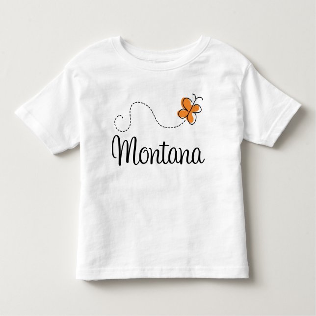 T-shirt Pour Les Tous Petits Cadeau mignon de papillon du Montana (Devant)