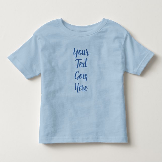 T-shirt Pour Les Tous Petits Cadeaux Bébé Personnalisés Texte Manuscrit Bleu (Devant)