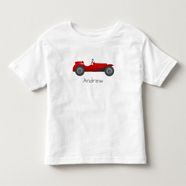 T-shirt Pour Les Tous Petits Cadeaux de voiture classique rouge personnalisés (Devant)