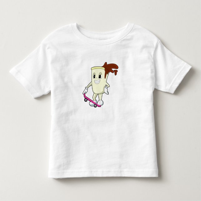 T-shirt Pour Les Tous Petits Café en patinage avec skateboard (Devant)