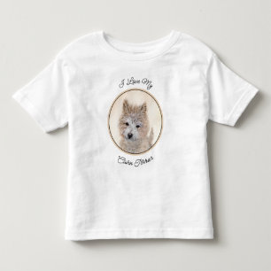 T-shirt Pour Les Tous Petits Cairn Terrier Peinture Chiot - Art Chien original