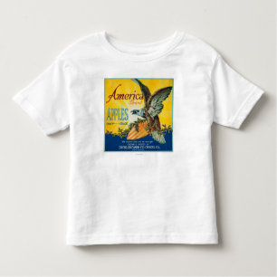 T-shirt Pour Les Tous Petits Caisse LabelDufur de l'Amérique Apple, OU