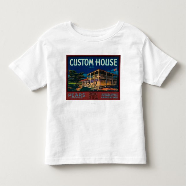 T-shirt Pour Les Tous Petits Caisse LabelMonterey, CA de poire de bureau de (Devant)
