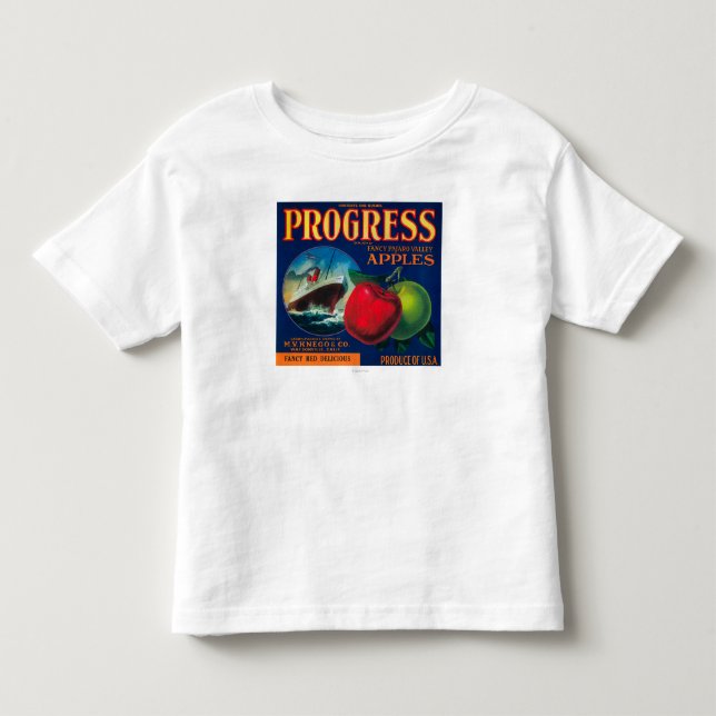 T-shirt Pour Les Tous Petits Caisse LabelWatsonville, CA d'Apple de progrès (Devant)