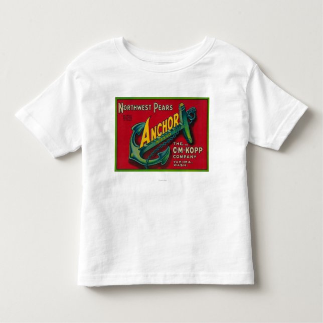 T-shirt Pour Les Tous Petits Caisse LabelYakima, WA de poire d'Ancre (Devant)