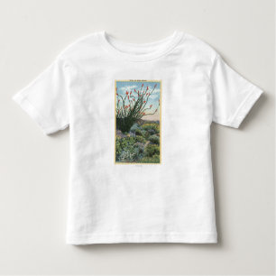 T-shirt Pour Les Tous Petits CaliforniaView des cactus en fleur