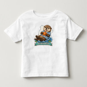 T-shirt Pour Les Tous Petits Câlins de loutre Loutre flottante étreignant une é