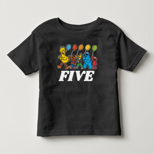 T-shirt Pour Les Tous Petits Camarades de Sesame Street | Ballons pour 5ème Ann (Devant)