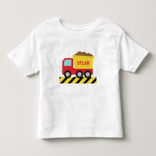 T-shirt Pour Les Tous Petits Camion à benne jaune et rouge, pour enfants