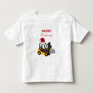 T-shirt Pour Les Tous Petits Camion chariot élévateur de Noël