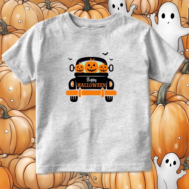 T-shirt Pour Les Tous Petits Camion citrouille Toddler Jack-o'-lantern (Créateur téléchargé)