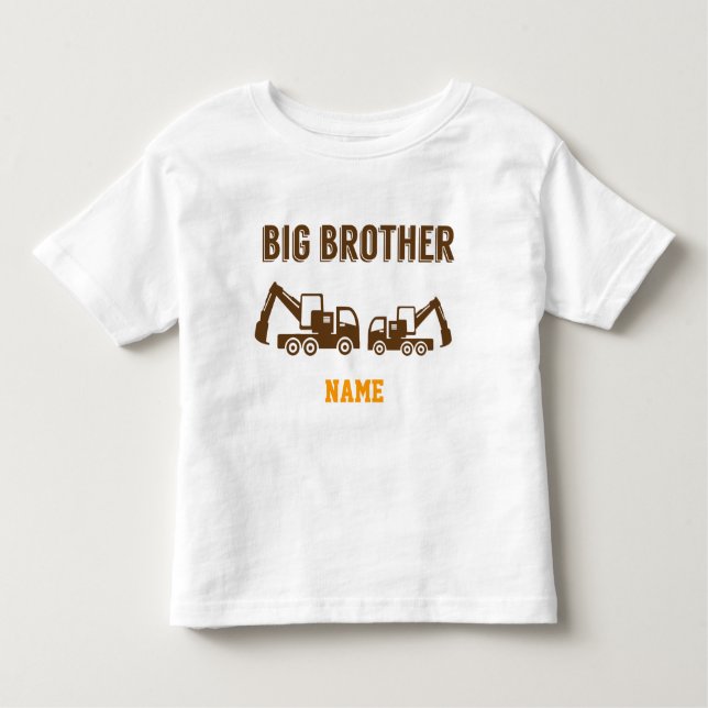 T-shirt Pour Les Tous Petits Camion de construction Big Brother (Devant)