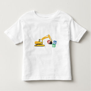 T-shirt Pour Les Tous Petits Camion de construction d'excavateur ABC