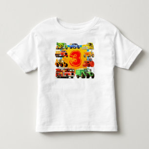 T-shirt Pour Les Tous Petits Camion de construction pour enfants - 3e anniversa