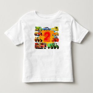 T-shirt Pour Les Tous Petits Camion de construction pour le 2e anniversaire du 
