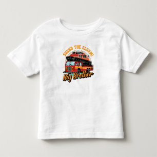 T-shirt Pour Les Tous Petits Camion de pompiers Grand Frère Sonnez l'alarme