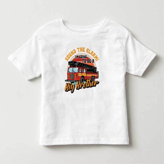 T-shirt Pour Les Tous Petits Camion de pompiers Grand Frère Sonnez l'alarme (Devant)