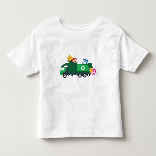 T-shirt Pour Les Tous Petits Camion de recyclage ABC (Devant)