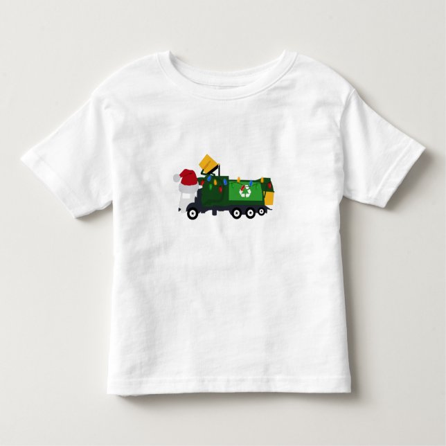 T-shirt Pour Les Tous Petits Camion de recyclage de Noël (Devant)