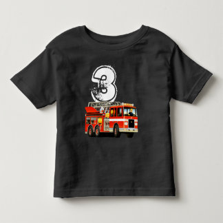 T-shirt Pour Les Tous Petits Camion d'incendie rouge pour le troisième annivers