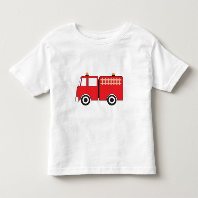 T-shirt Pour Les Tous Petits Camion feu rouge (Devant)