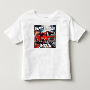 T-shirt Pour Les Tous Petits Camion incendie en ville