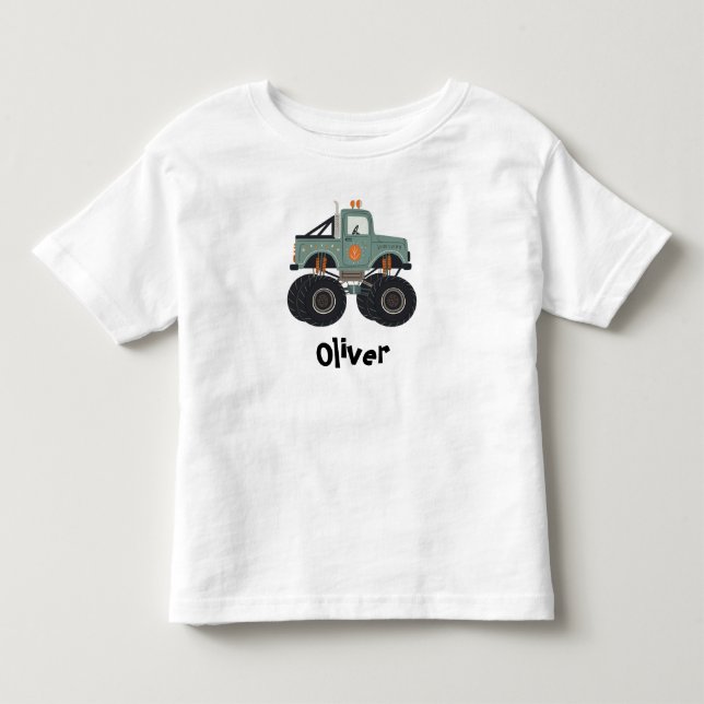 T-shirt Pour Les Tous Petits Camion Monstre Boho Mignon (Devant)