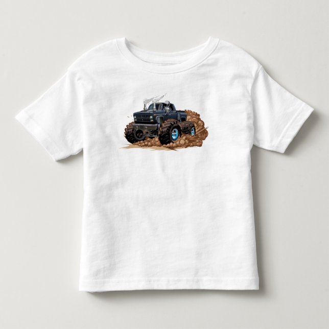 T-shirt Pour Les Tous Petits Camion monstre de dessin animé (Devant)