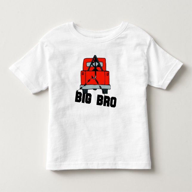 T-shirt Pour Les Tous Petits Camion Red Tow Big Bro (Devant)