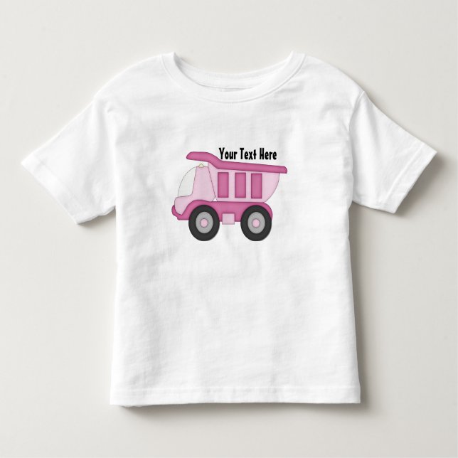 T-shirt Pour Les Tous Petits Camion rose (Personnalisé) (Devant)