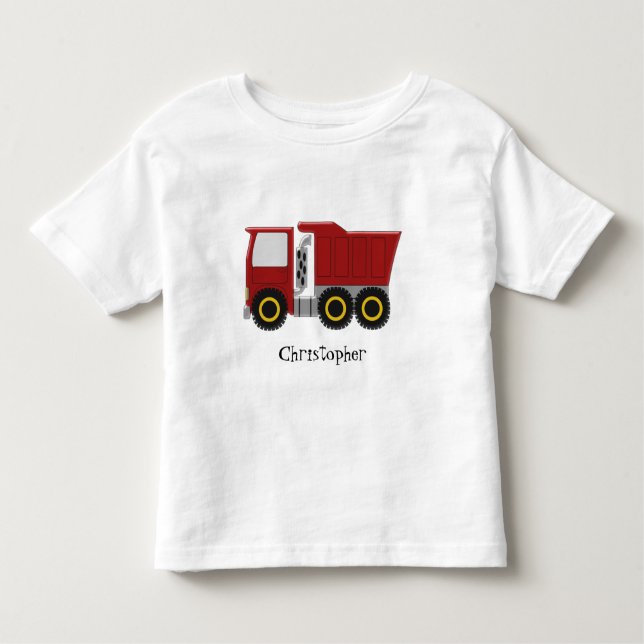T-shirt Pour Les Tous Petits Camion rouge personnalisé (Devant)