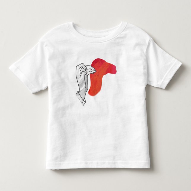 T-shirt Pour Les Tous Petits Camion Silhouette Main Rouge (Devant)