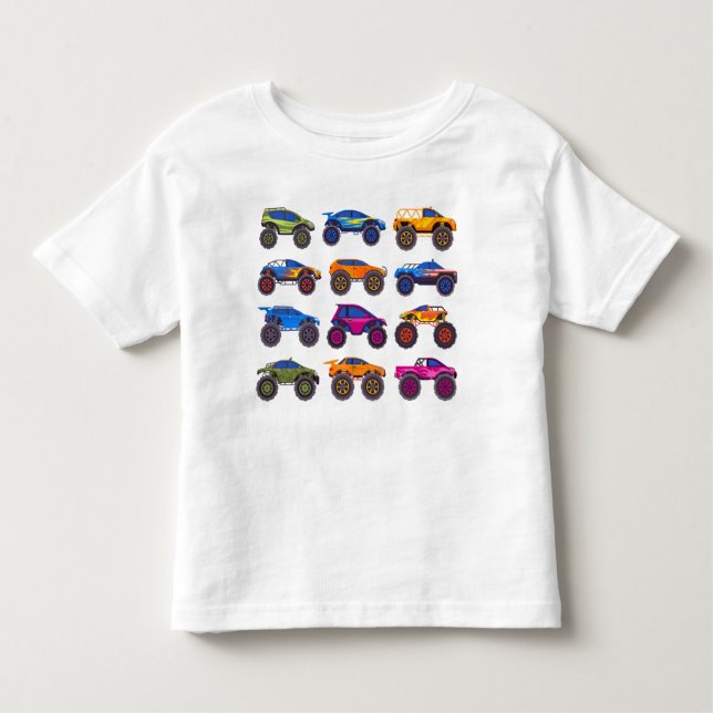 T-shirt Pour Les Tous Petits Camions monstres de sport extrême (Devant)