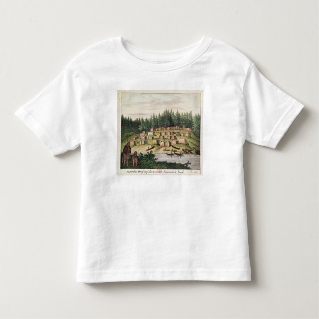 T-shirt Pour Les Tous Petits Campement indien sur l'île de Quadra (Devant)