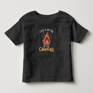 T-shirt Pour Les Tous Petits Camping - La vie est meilleure au feu de camp