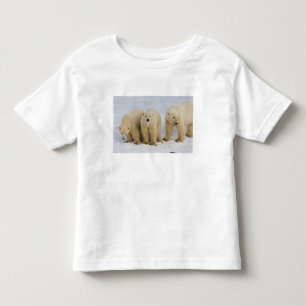 T-shirt Pour Les Tous Petits Canada, baie d'Hudson. Ours polaire mère avec deux