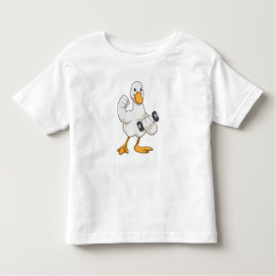T-shirt Pour Les Tous Petits Canard à Bodybuilding avec Dumbbell