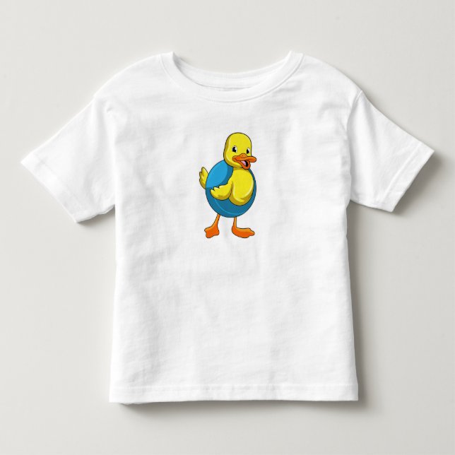 T-shirt Pour Les Tous Petits Canard à nager avec anneau de nage (Devant)