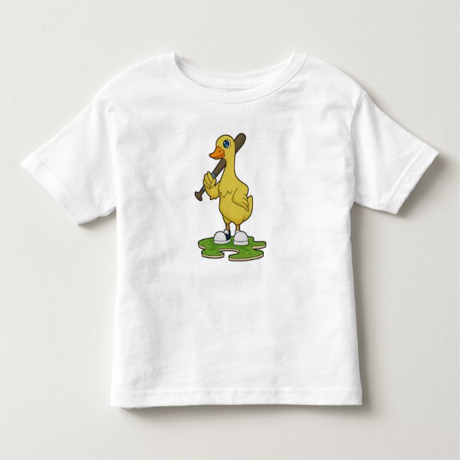 T-shirt Pour Les Tous Petits Canard au baseball avec batte de baseball (Devant)