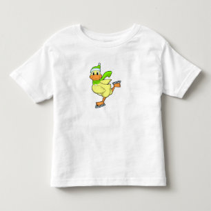 T-shirt Pour Les Tous Petits Canard au patinage sur glace avec patins sur glace