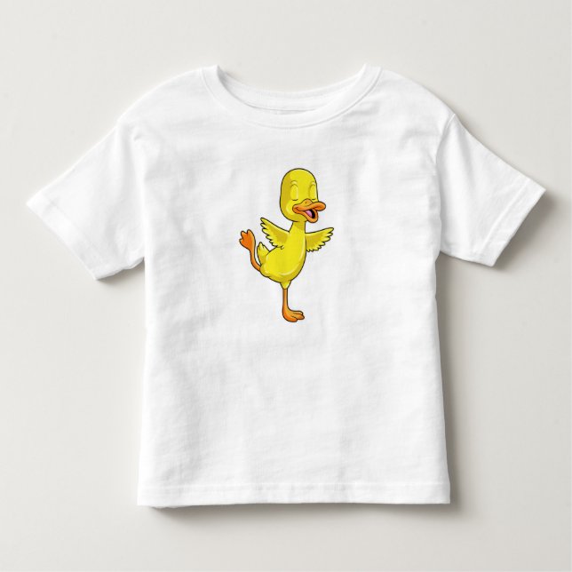 T-shirt Pour Les Tous Petits Canard au Yoga Fitness sur une jambe (Devant)