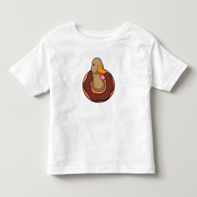 T-shirt Pour Les Tous Petits Canard avec Donut (Devant)