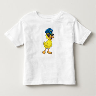 T-shirt Pour Les Tous Petits Canard comme pilote avec casquette pilote