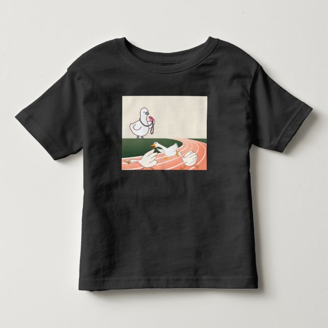 T-shirt Pour Les Tous Petits Canards de dessin animé de course (Devant)