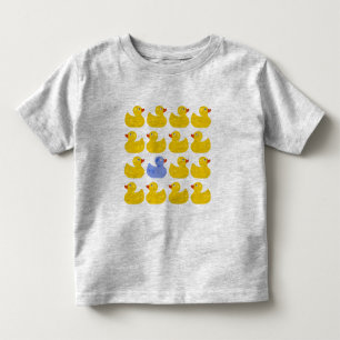 T-shirt Pour Les Tous Petits Canards en caoutchouc jaunes avec un canard bleu
