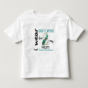 T-shirt Pour Les Tous Petits Cancer du col de l'utérus je porte Teal et le