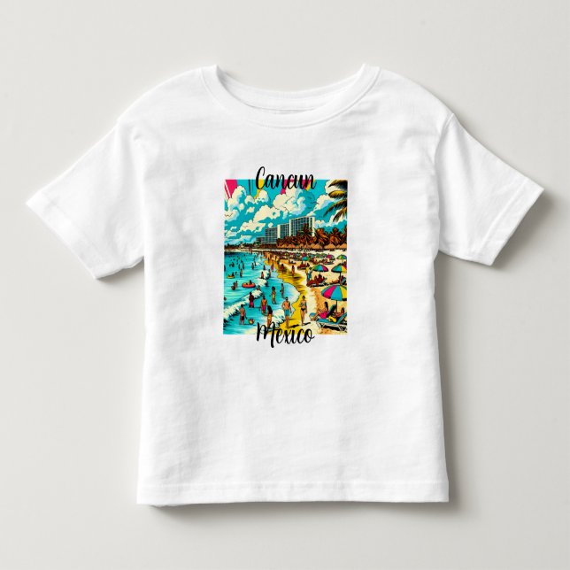 T-shirt Pour Les Tous Petits Cancun, Mexique avec une Vibe pop art (Devant)