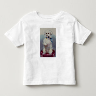 T-shirt Pour Les Tous Petits Caniche avec le ruban bleu